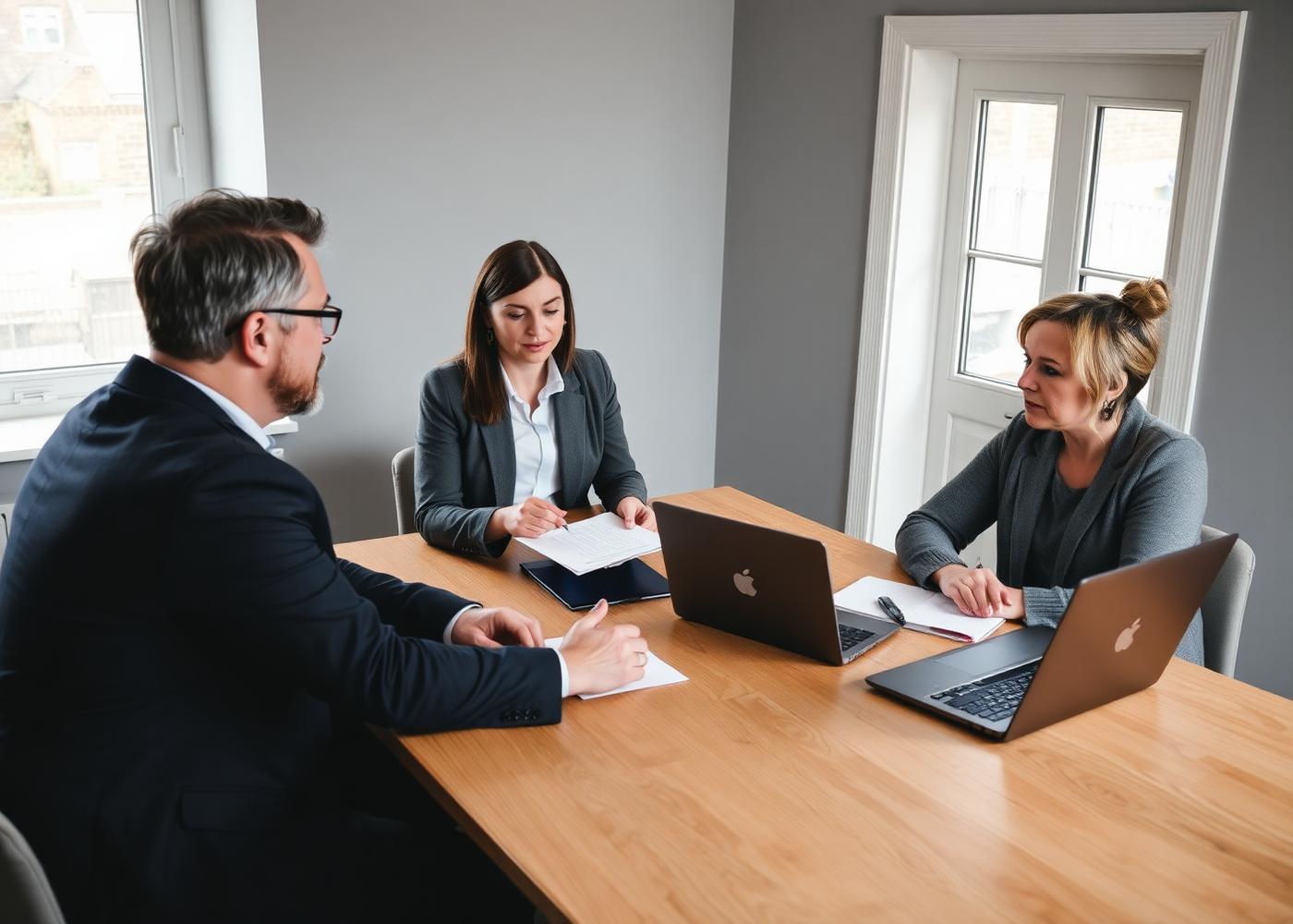 Accountants meeting with a small business owner in Manchester